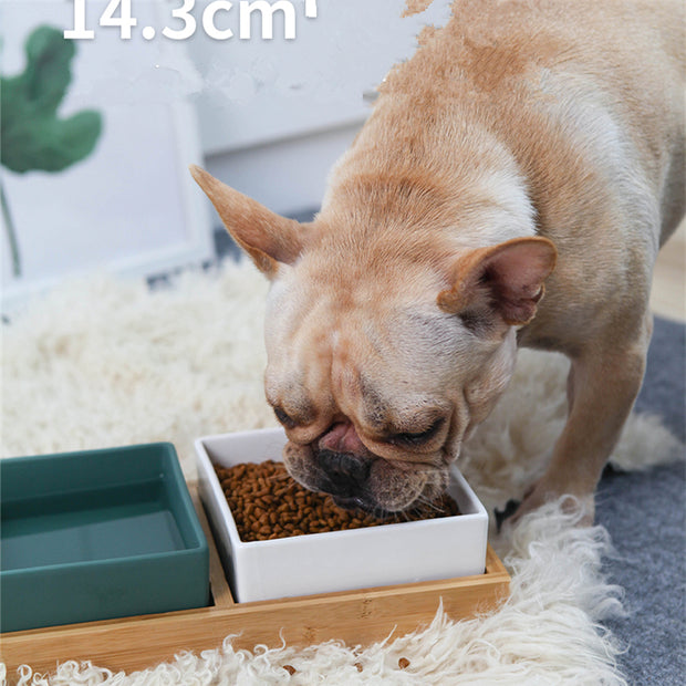 Pet supplies ceramic dog food bowl