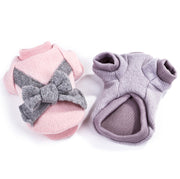Brushed cloth bow pet clothes